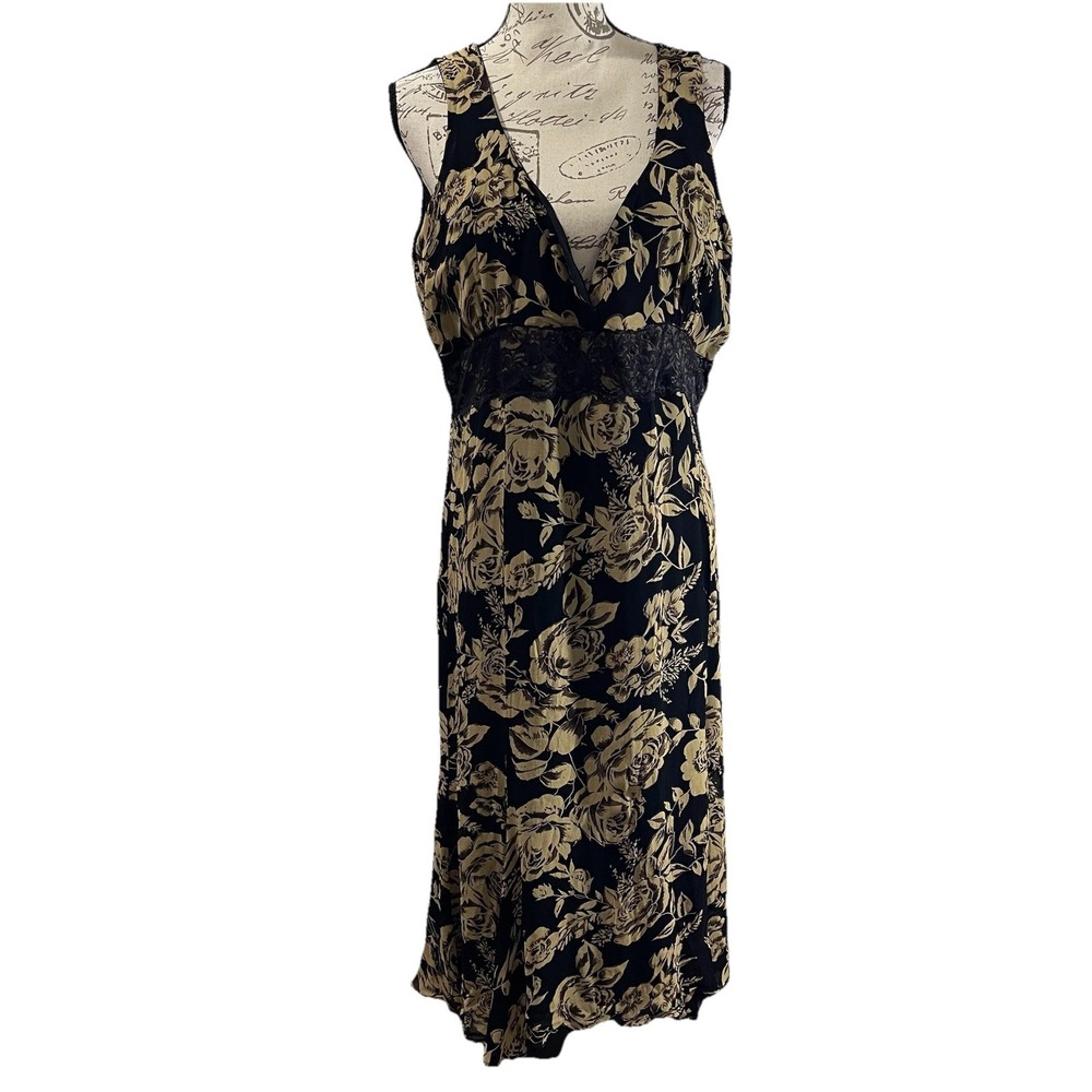 Vintage Newport News Y2K Babydoll Midi Dress Size 18 Fairy Grunge Whimsigoth